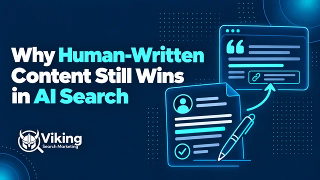 Original cover for Why Human-Written Content Still Wins in AI Search.
